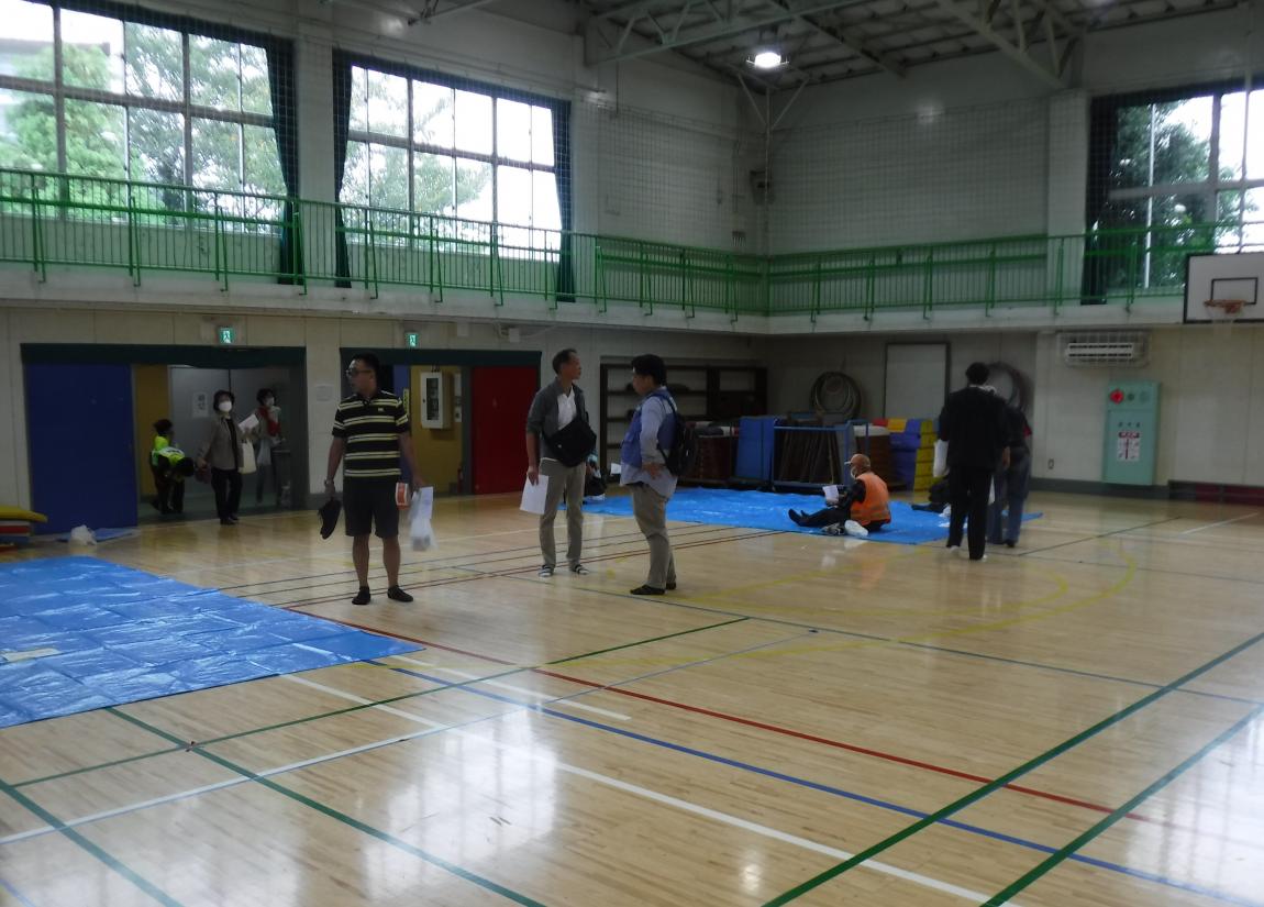 体育館への避難体験