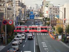 環状7号線を横断する世田谷線の写真