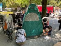 マンホールトイレ組立の写真