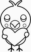 ハートを持つからぴょんのぬりえ