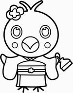 着物を着るからぴょんのぬりえ