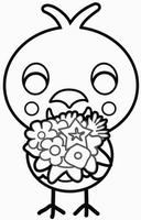 花束を持つからぴょんのぬりえ
