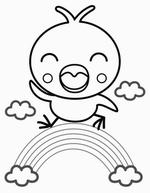 虹を渡るからぴょんのぬりえ