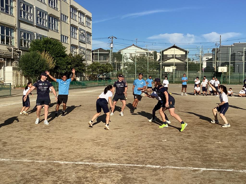 学校訪問ミニゲームの様子