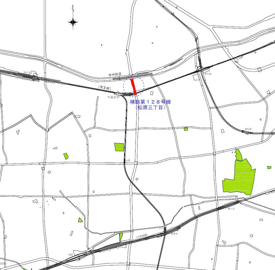 都市計画道路補助第128号線（松原3丁目）
