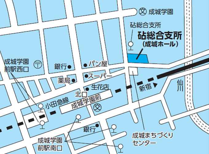 砧総合支所（成城ホール）の地図