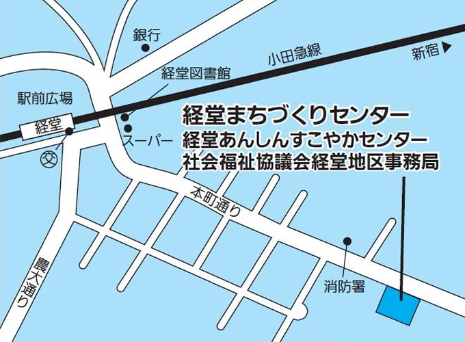 経堂まちづくりセンター経堂あんしんすこやかセンター社会福祉協議会経営地区事務局の地図