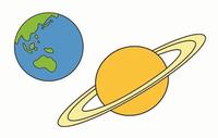 地球と土星の画像