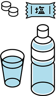 水分・塩分補給のイラスト