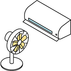 冷房・扇風機のイラスト