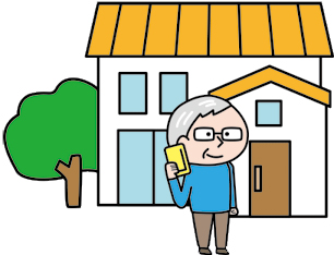 縁故避難のイメージイラスト
