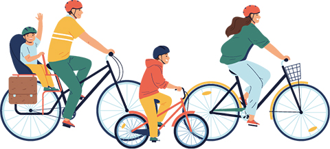 自転車を運転する様子のイラスト