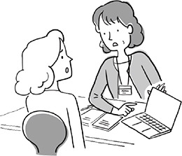 窓口で相談している人のイラスト