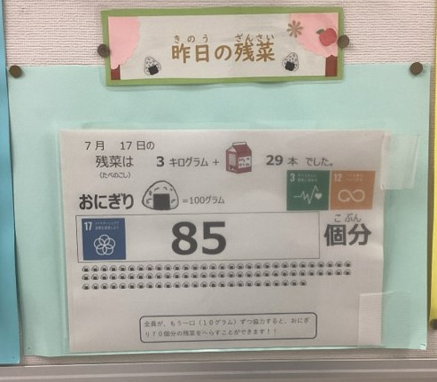 おにぎりの個数の表示