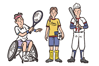 スポーツを楽しむ人々のイラスト