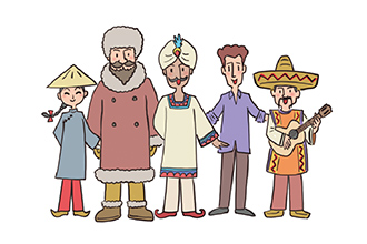 いろんな国の人々のイラスト