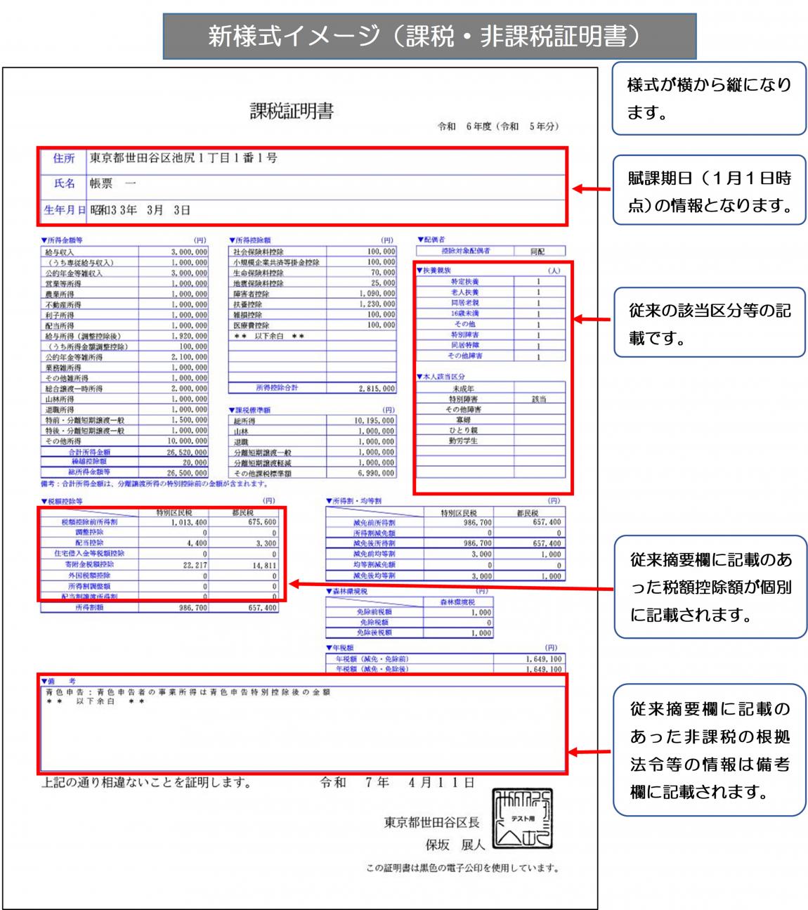 課税証明書新様式