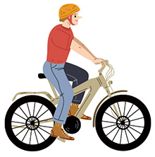 ペダル付原動機付自転車（モペット）のイラスト
