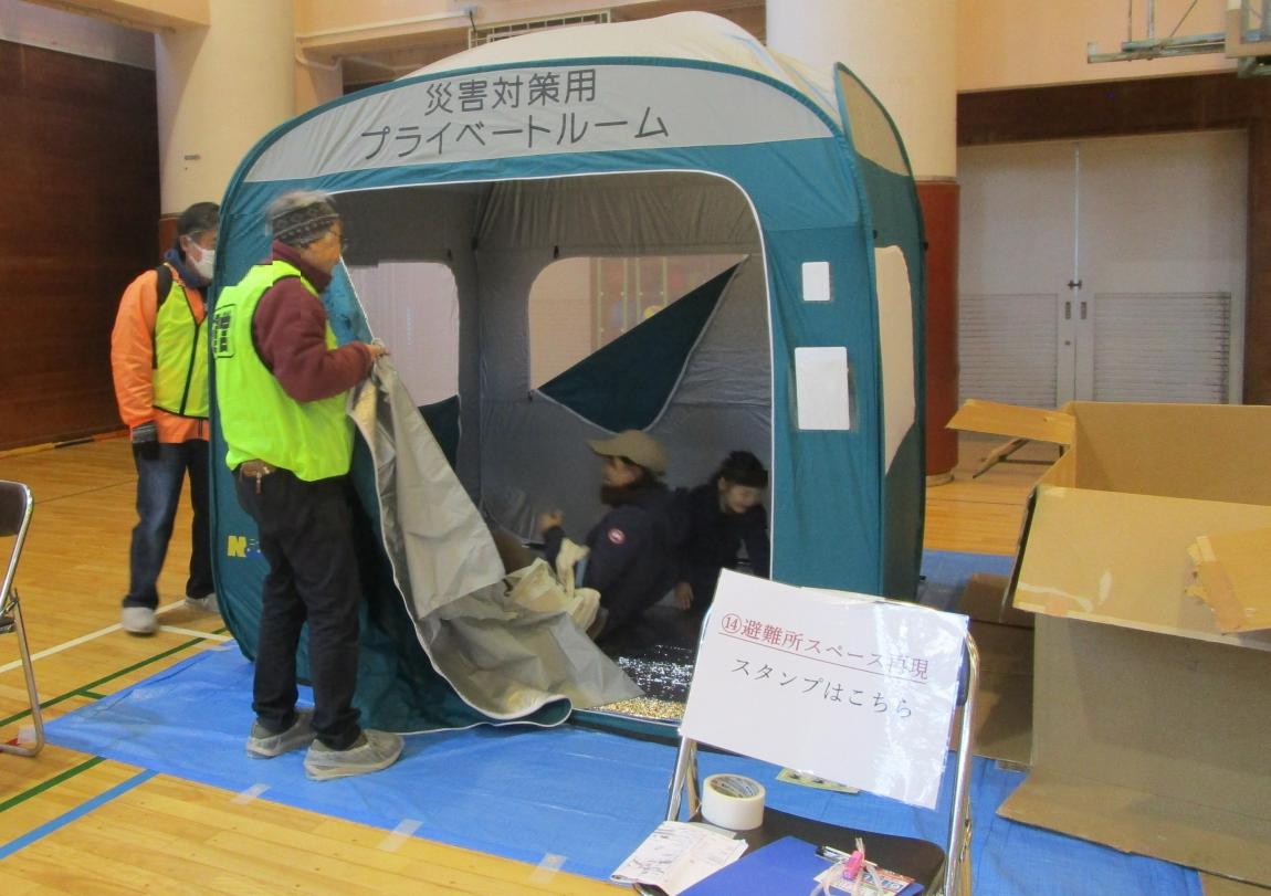 避難所スペース再現