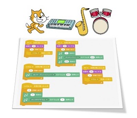 音楽演奏プログラミングのプログラミング画面