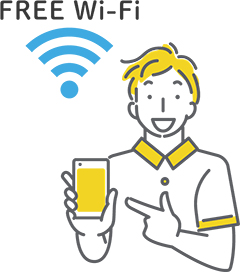 Wi-Fiを活用するイメージのイラスト