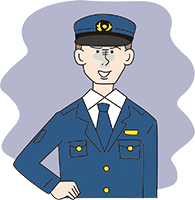 警察官を装った詐欺のイメージイラスト