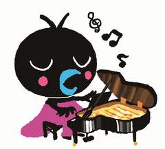 ピアノを弾くからぴょんのイラスト