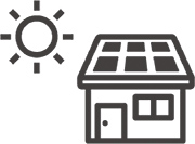 太陽光パネルを設置している家のイラスト