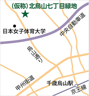 （仮称）北烏山七丁目緑地の地図
