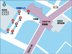 用賀駅バス停案内図