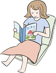 絵本を読んでいる様子のイラスト
