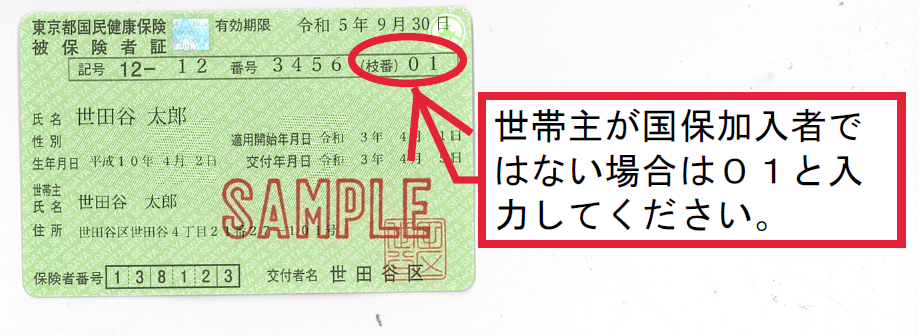 保険証サンプル画像
