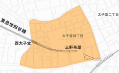 太子堂4丁目の区域図