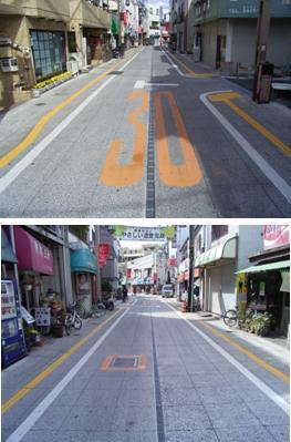 松陰神社通りの道路整備の写真