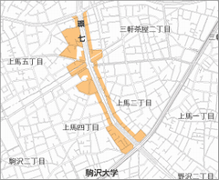 環七沿道三軒茶屋・上馬地区