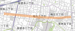 補助52号線沿道若林・梅丘・豪徳寺・宮坂地区位置
