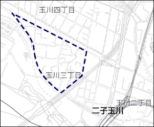 玉川三丁目地区　区域図