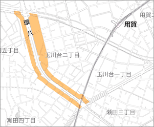 環状八号線瀬田・玉川台区域図