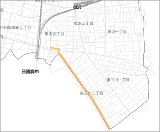 環状八号線東玉川地区区域図