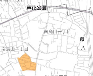 南烏山二丁目南部計画区域図