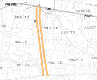 環状八号線粕谷・南烏山・八幡山地区地区計画区域を示した画像