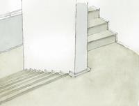 共用階段手すりなしのイラスト