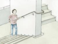 共用階段手すりありのイラスト