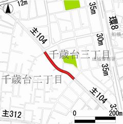主要生活道路104号線（千歳通り8期）事業箇所図