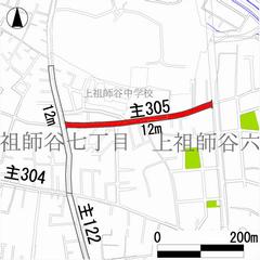 主要生活道路305号線（大道北西通り）事業箇所図