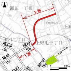 都市計画道路補助第49号線（第2期）の事業箇所図