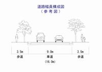 都市計画道路補助第217号線（上祖師谷4、5、6丁目）道路幅員図