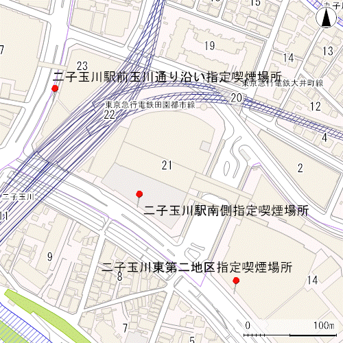 二子玉川駅周辺喫煙場所