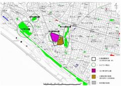 玉川野毛町公園の位置図