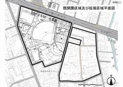 玉川野毛町公園既開園区域及び拡張区域平面図